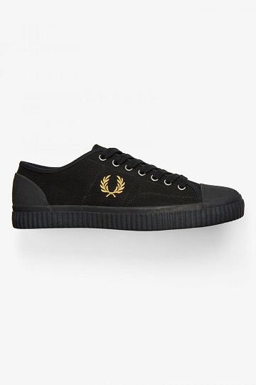 Pánské Obuv Fred Perry Hughes Low Černé | CZ 1916GSOL